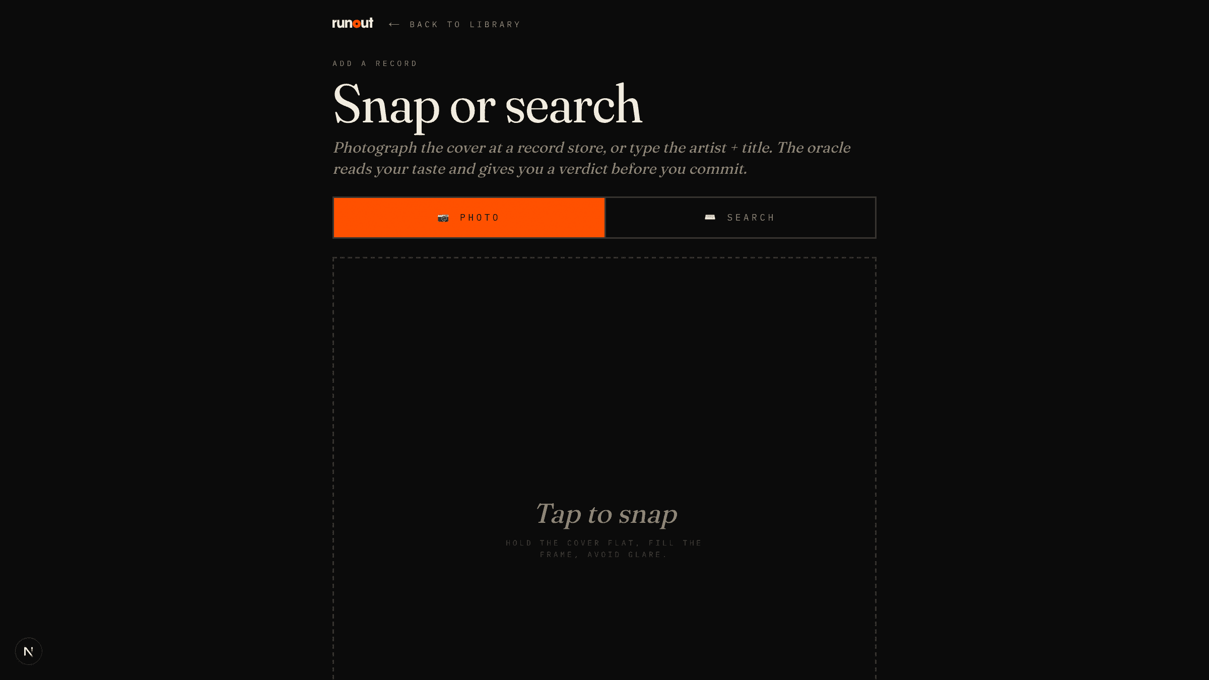 The add page, type it or snap the cover