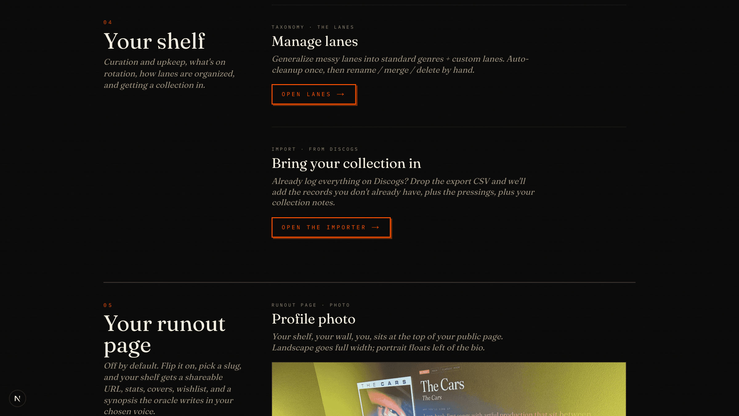 Manage lanes, auto-cleanup up top, genres and customs below