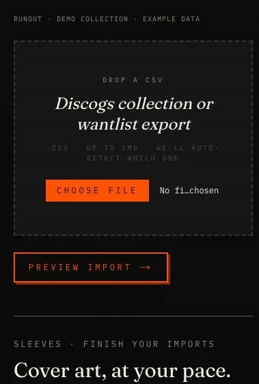 Bring your Discogs collection with you