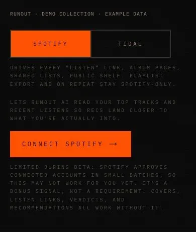 Listen links, Spotify or Tidal